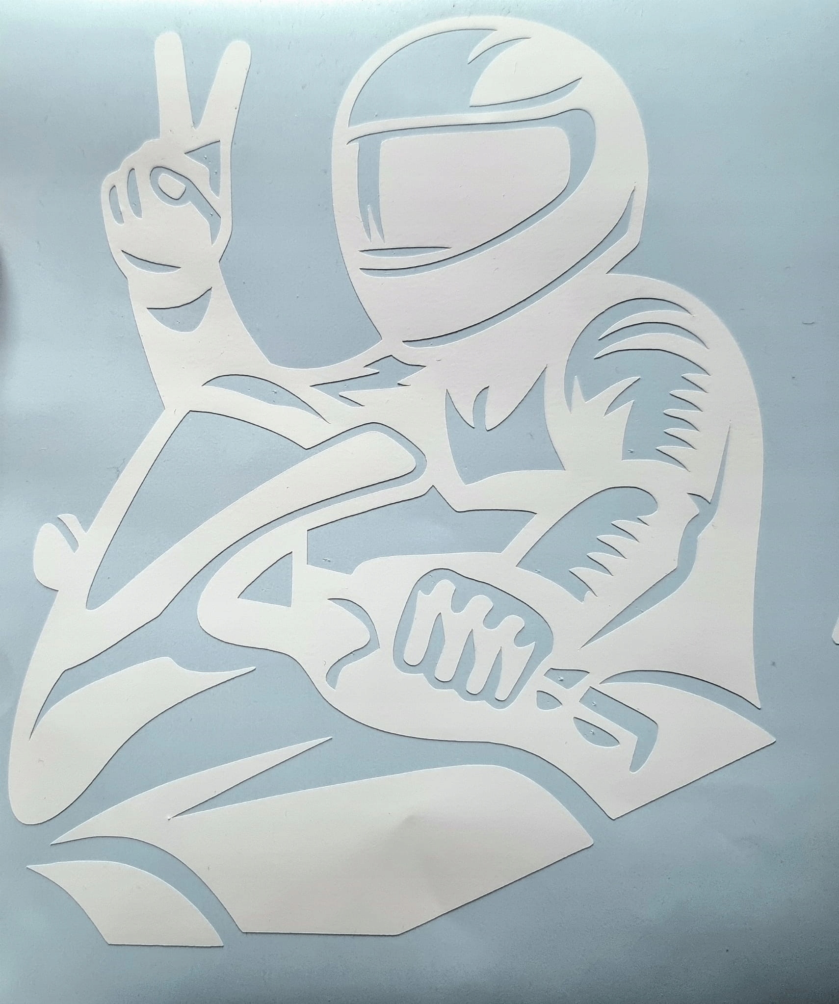 MOTOCYKL MOTOCYKLISTA - Naklejka na samochód na auto KOLOR - W04