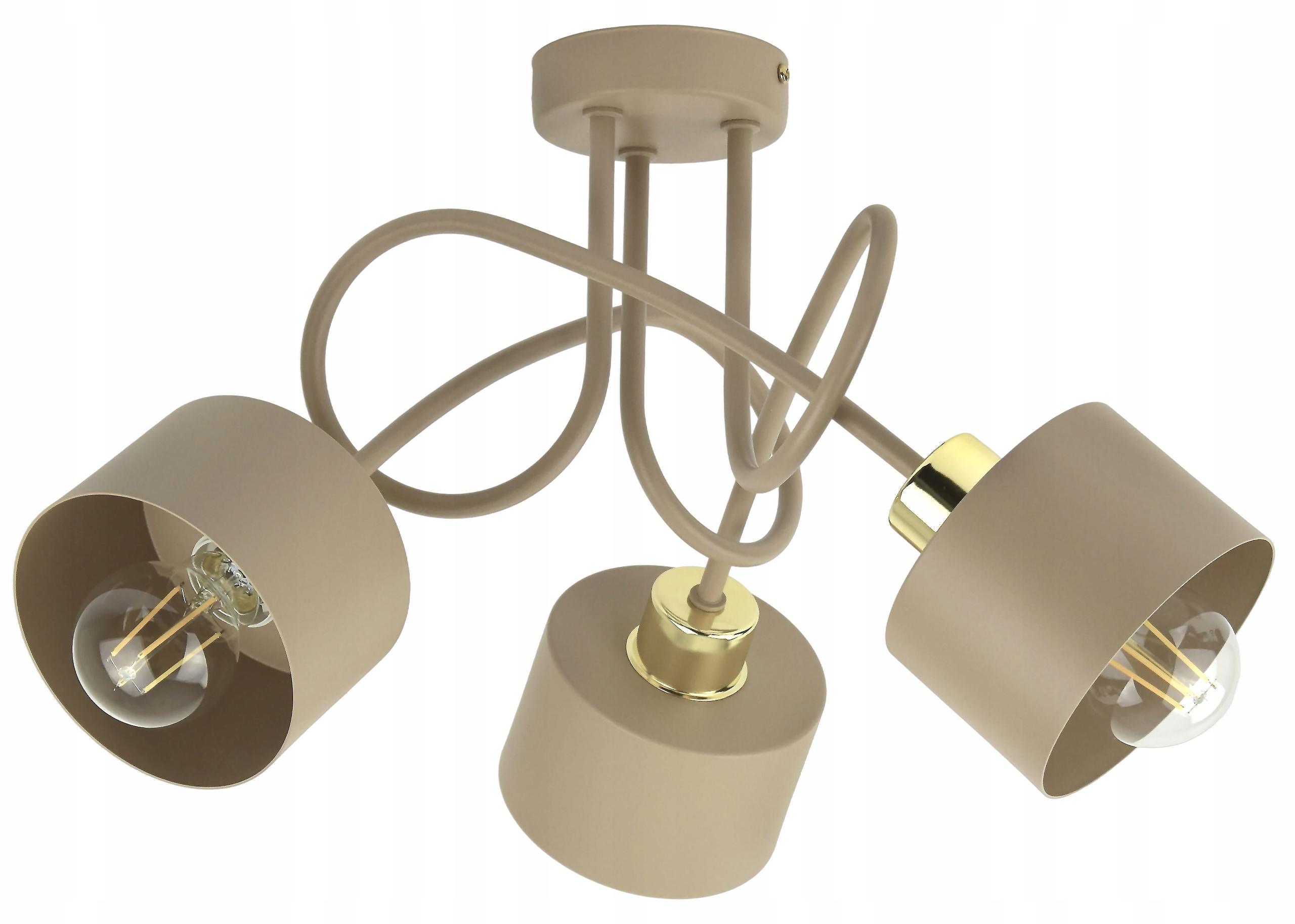 Lampa Sufitowa Żyrandol Plafon Beżowa Ecru krem do pokoju sypialnia dom E27