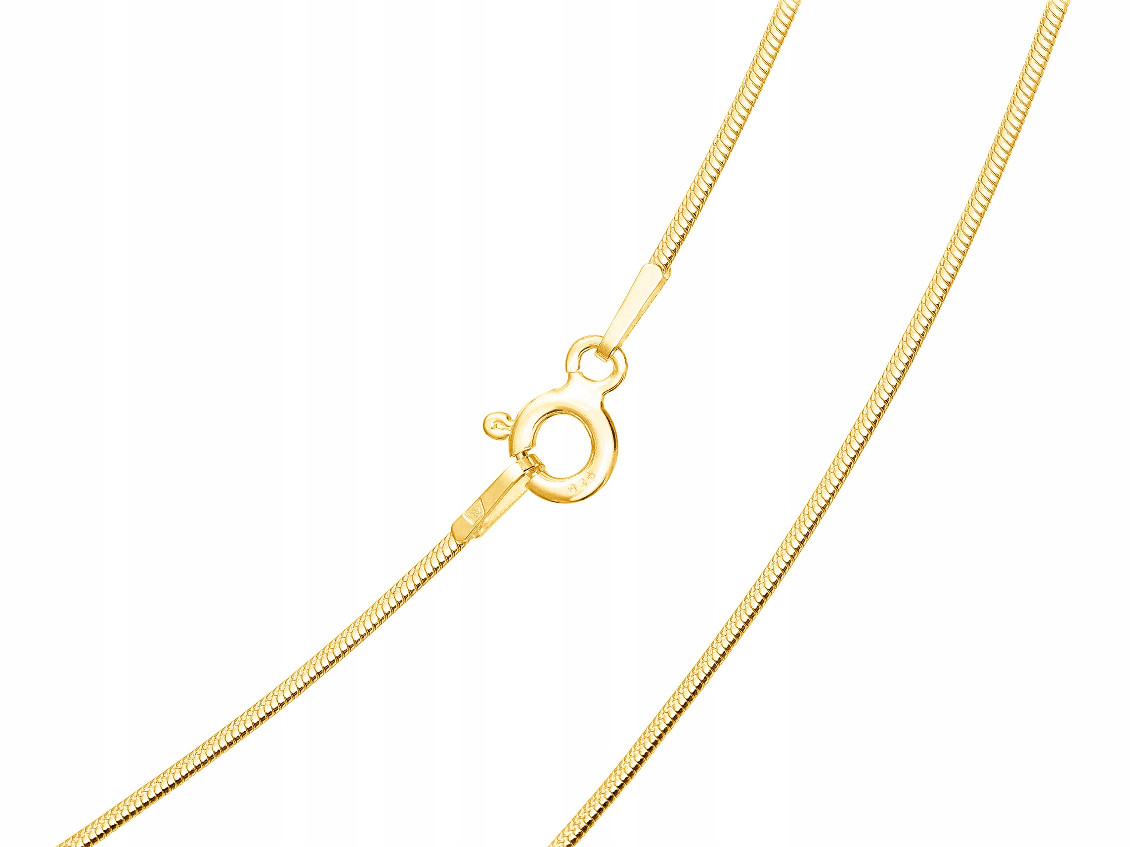 Dlouhý Stříbrný Pozlacený Dámský Řetízek Hladký Hadí Kulatý 0,9mm 60 cm