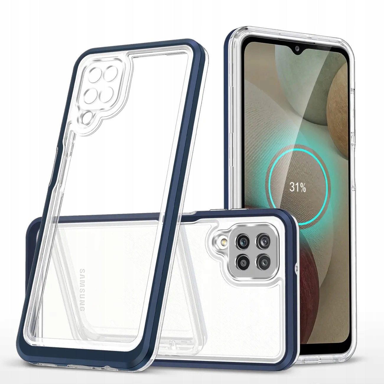 Clear 3in1 etui do Samsung Galaxy A22 4G żelowy pokrowiec z ramką Hurtel