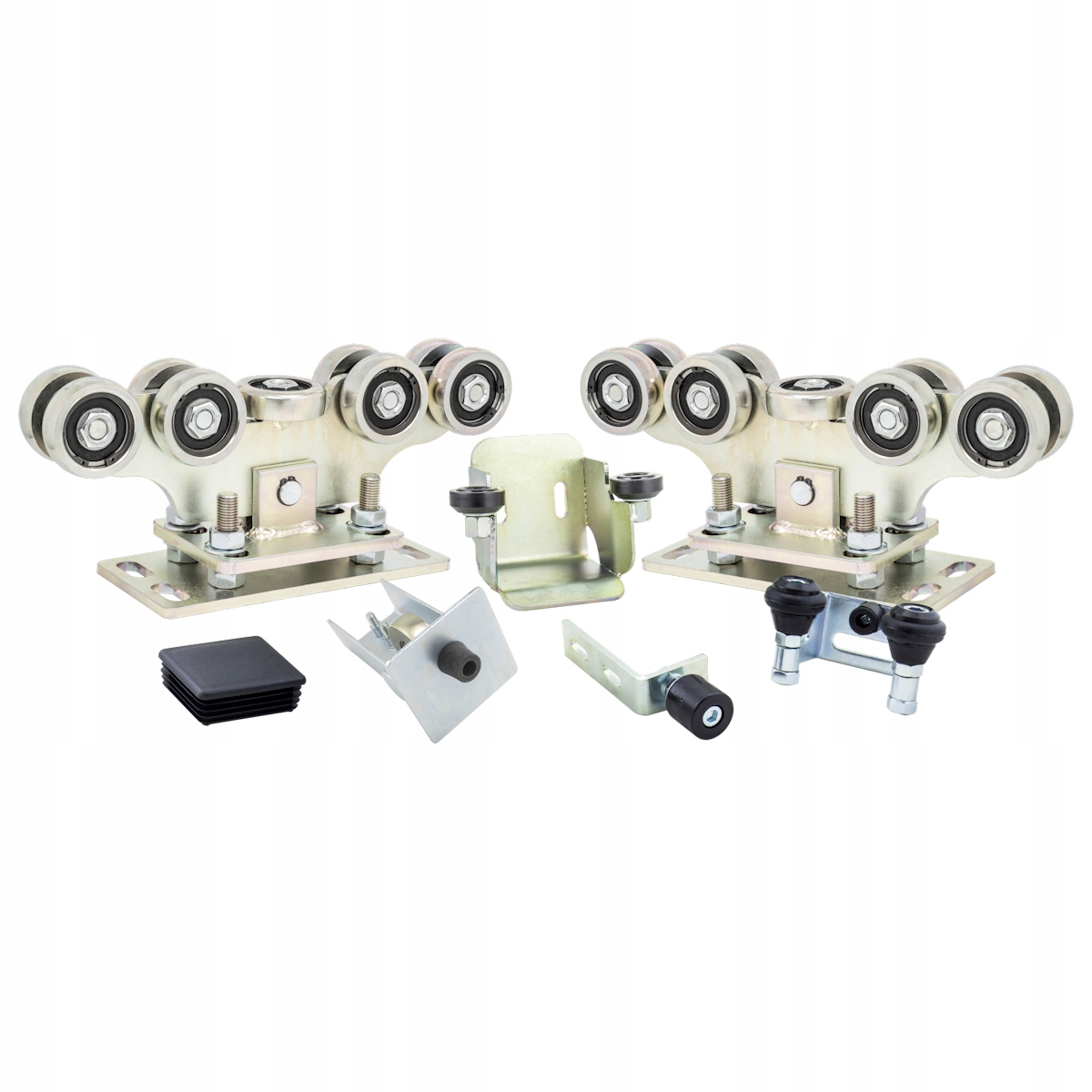 Sada vozíkov na valčeky pre posuvnú bránu 80 x 80 9 valčekov – spodná časť Max 250 mm