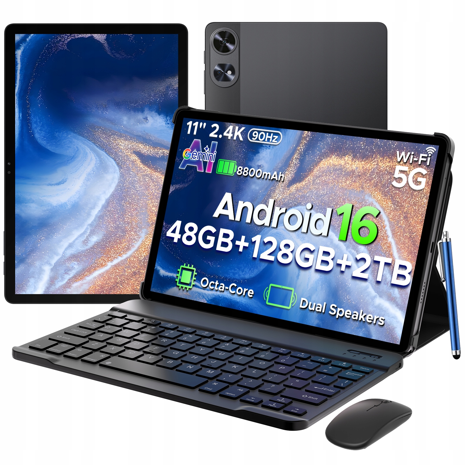 Tablet Aorlym AP11PRO Android 16, 11" displej, 48+128GB, 2.4K rozlíšenie, 8800mAh batéria, 5GWIFI, s klávesnicou