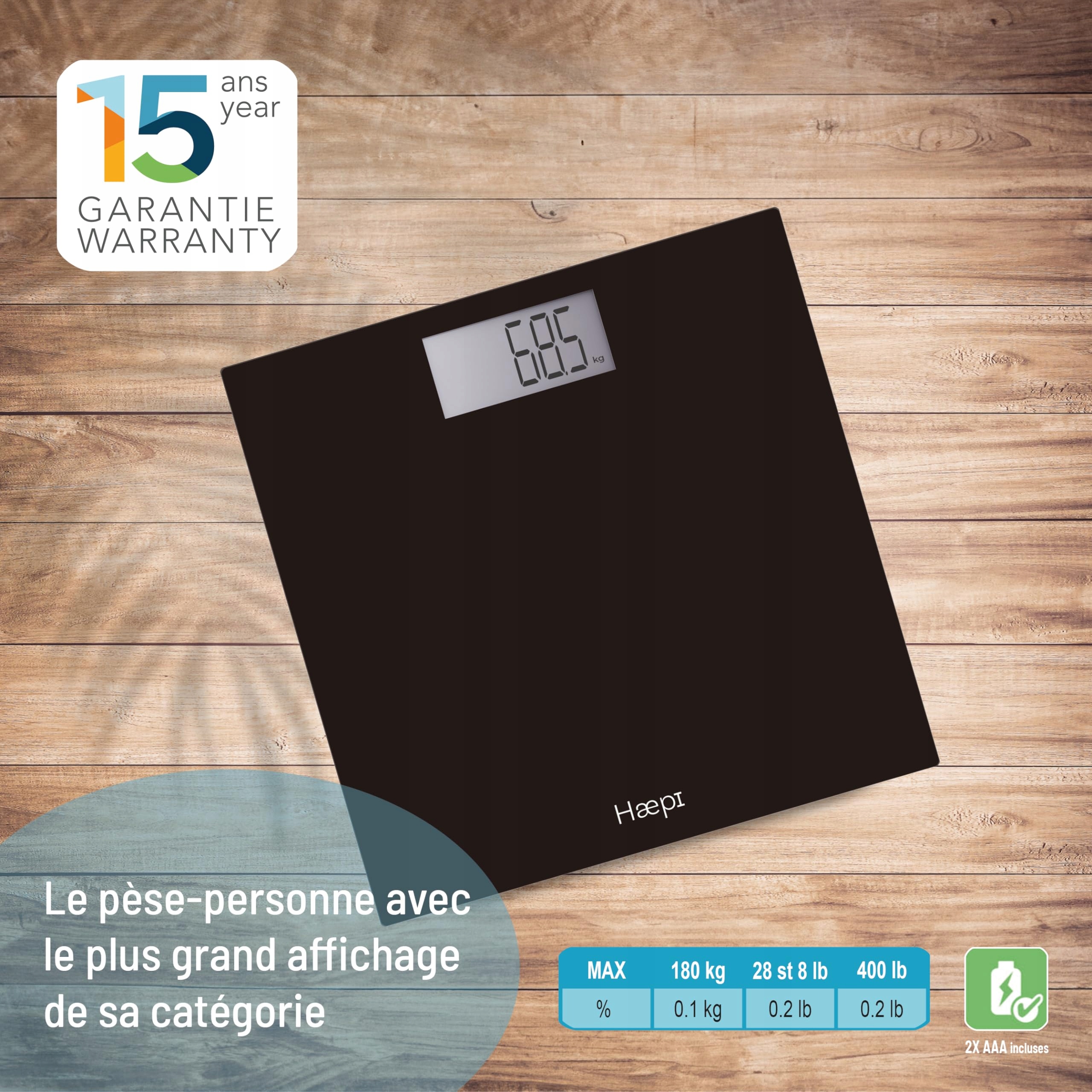 HAEPI Waga Osobowa 180kg z Bateriami — miniatura 2