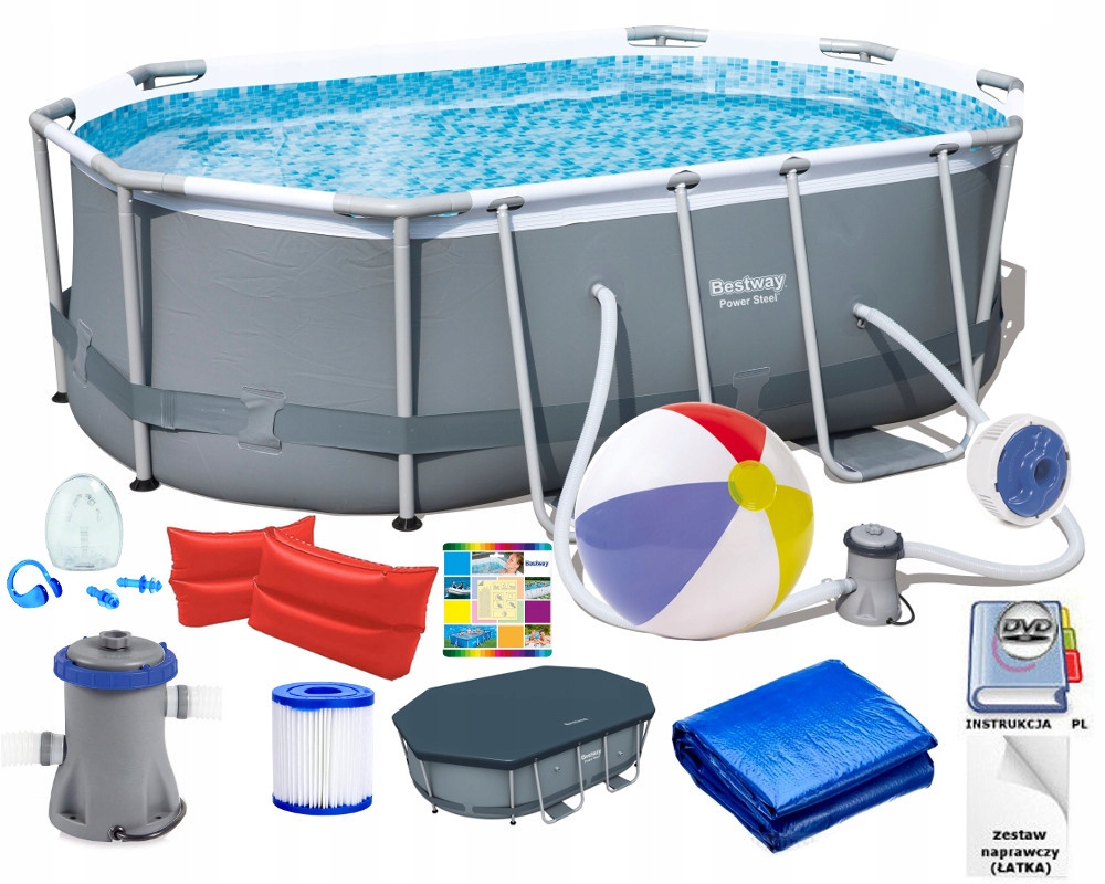 

Basen Ogrodowy Stelażowy Bestway 14w1 305x200x84