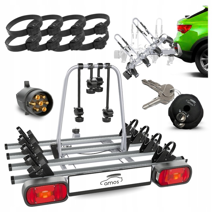 Велосипедная платформа для буксировочного крюка Amos Giro 4 7620 Silver