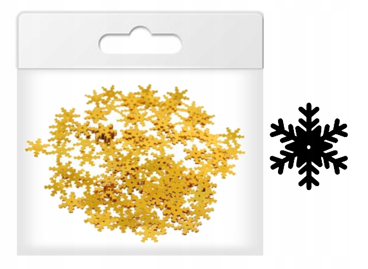 Cekiny śnieżynki 18mm/5gram złote