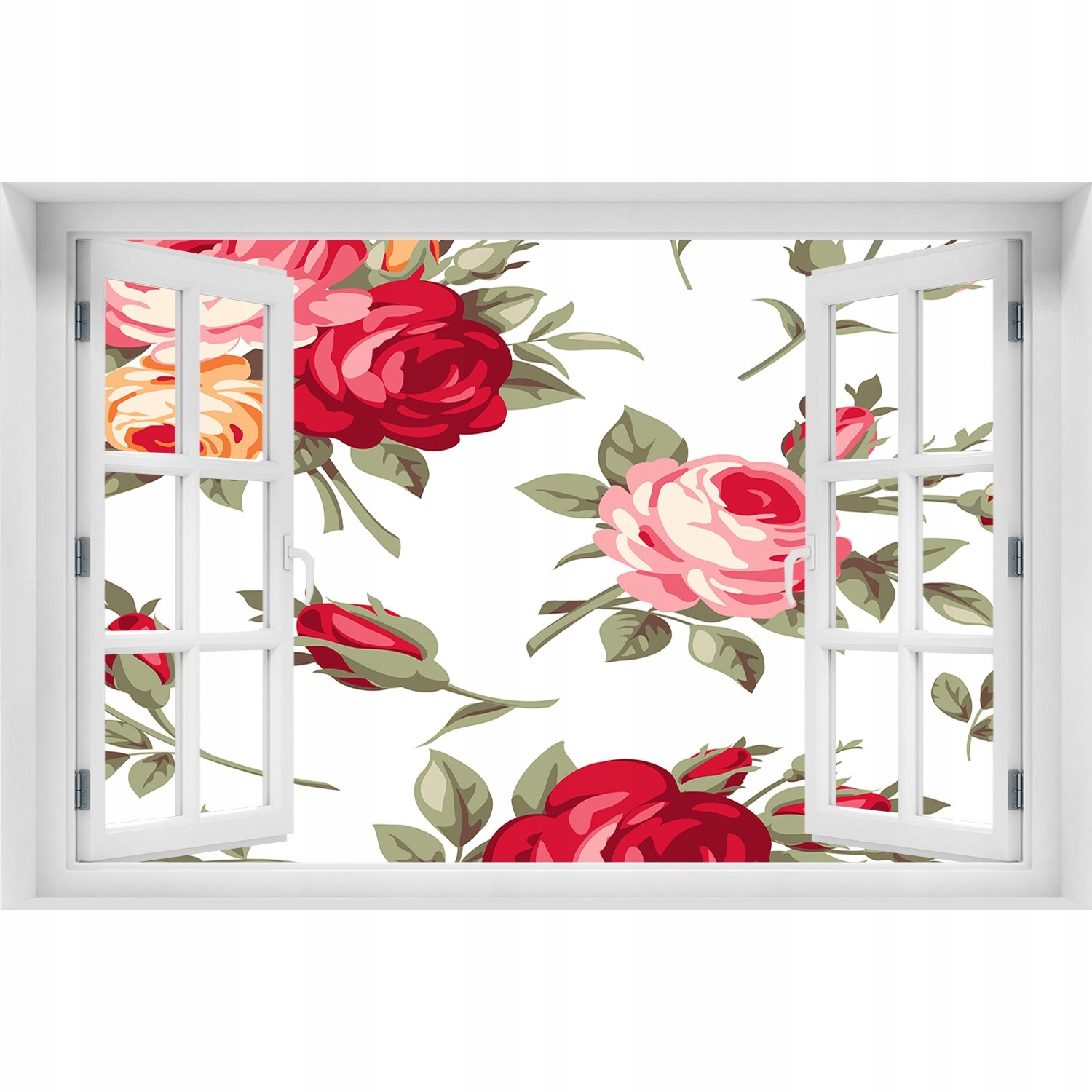 

Samoprzylepna Naklejka ścienna Okno Róże 150x100