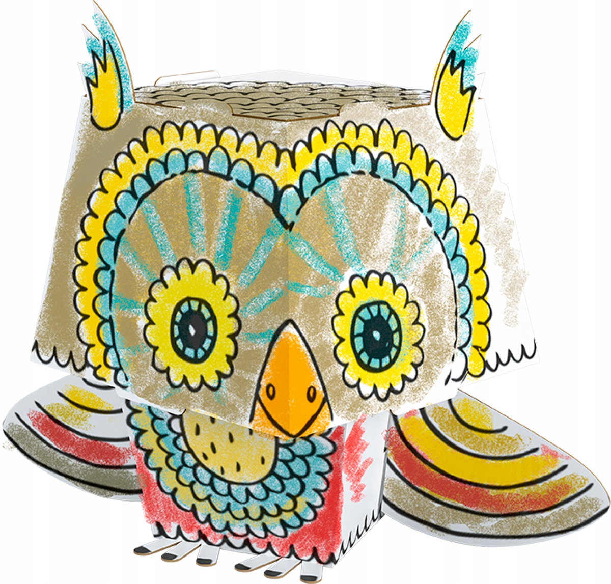

Monumi Cubehead Regular kolorowanka 3D sowa