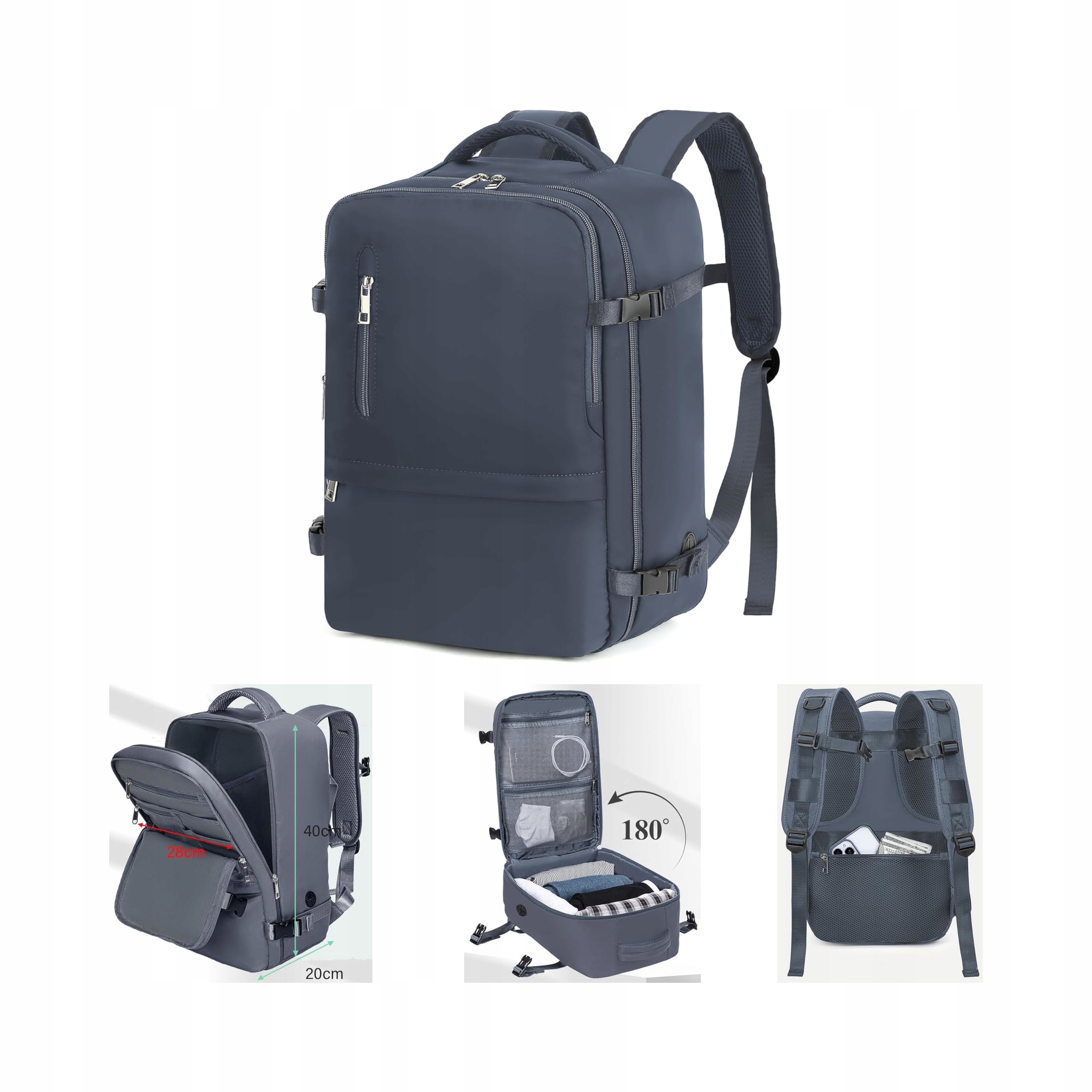 Vmikiv Batoh Ryanair 40x20x25 Notebook Tmavě Šedý 20L Příruční