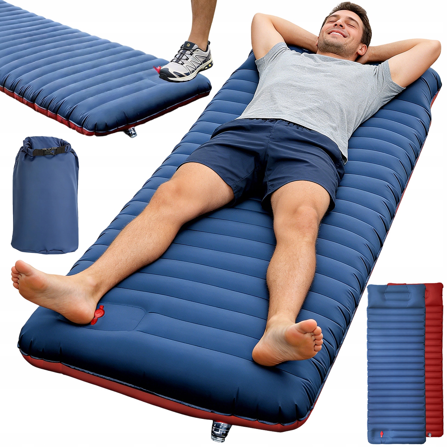 Materac Dmuchany Samopompujący Karimata Turystyczna Mata 190 X 60 X 12CM