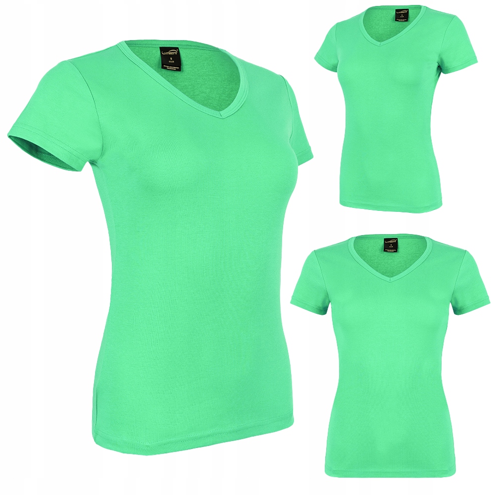 KOSZULKA DAMSKA BLUZKA DEKOLT T-SHIRT KRÓTKI RĘKAW BAWEŁNA SPORTOWA XL