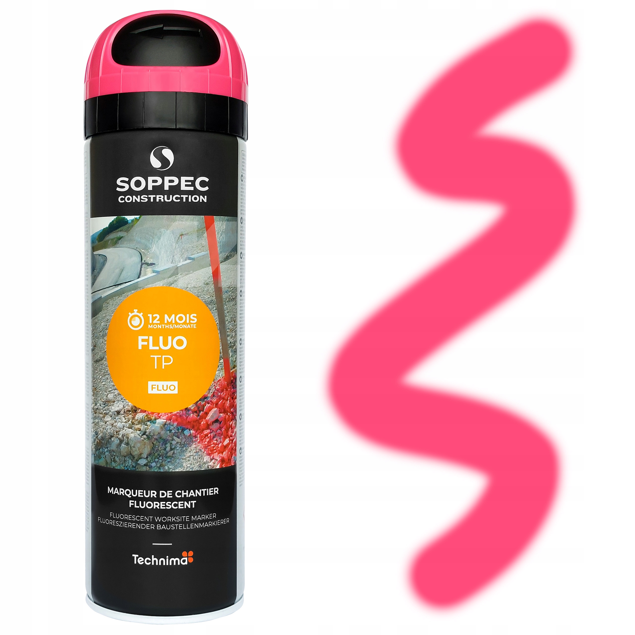 FARBA W SPRAYU SOPPEC FLUO TP RÓŻOWA DO ZNAKOWANIA