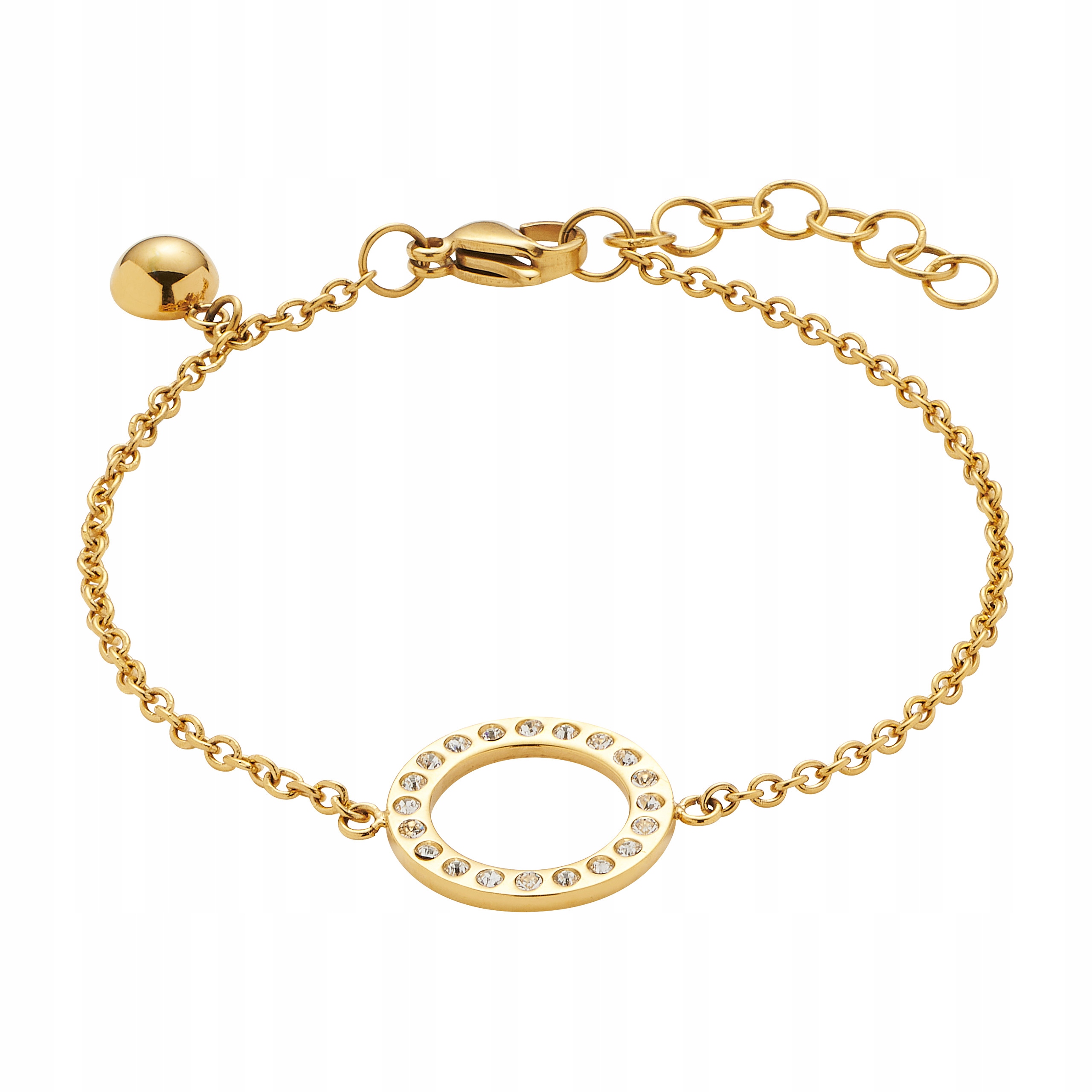 Magnetický náramek Křišťál Celebrity Swarovski Zlaté kolečko Řetízek
