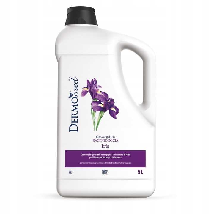 Dermomed sprchový gel Iris, kyselina hyaluronová, glycerin, zásoba 5000 ml