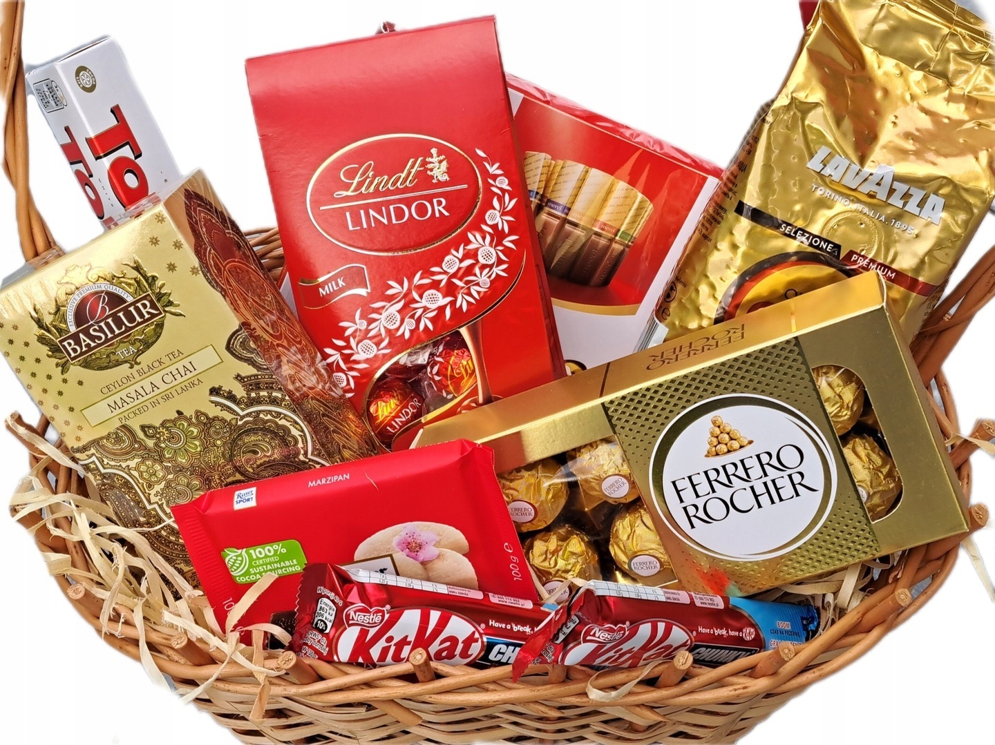 Levně Dárkový košík káva Lavazza Lindt Basilur Merci Maxi