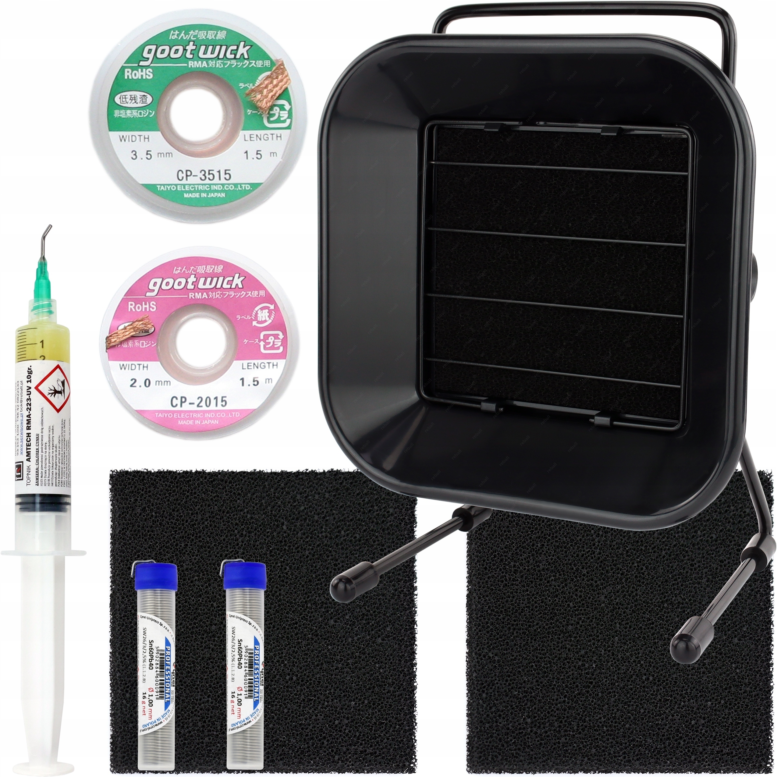 Pohlcovač Výparů Odsávání Kouře 493-1+ RMA-223-UV Cínové Výplety Filtry