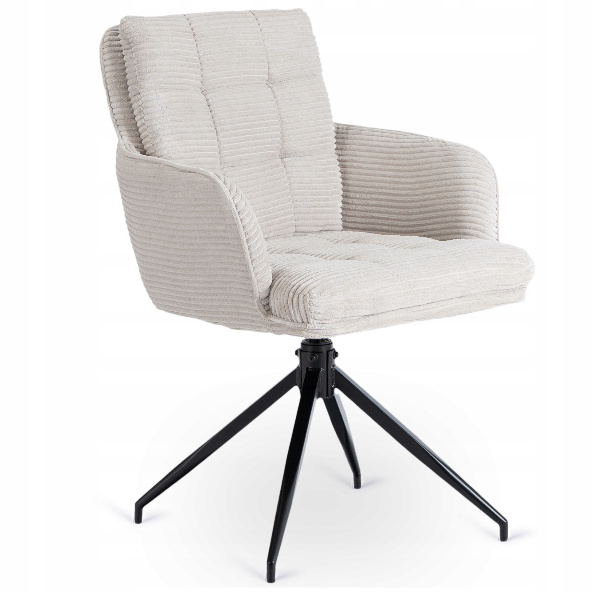 Otočné křeslo s čalouněním, šedé, do kuchyně a jídelny Akita