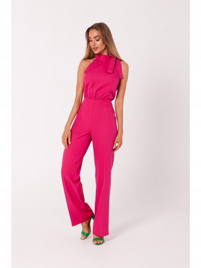 Eu XL M746 Kombinezon halter neck fuksja Eu XL