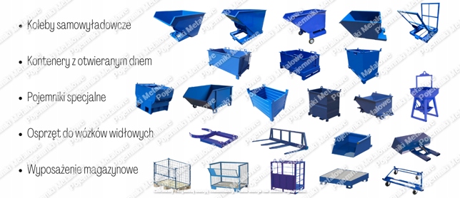 Pojemnik samowyładowczy z kołami PMMC Light 800 L Typ otwarty