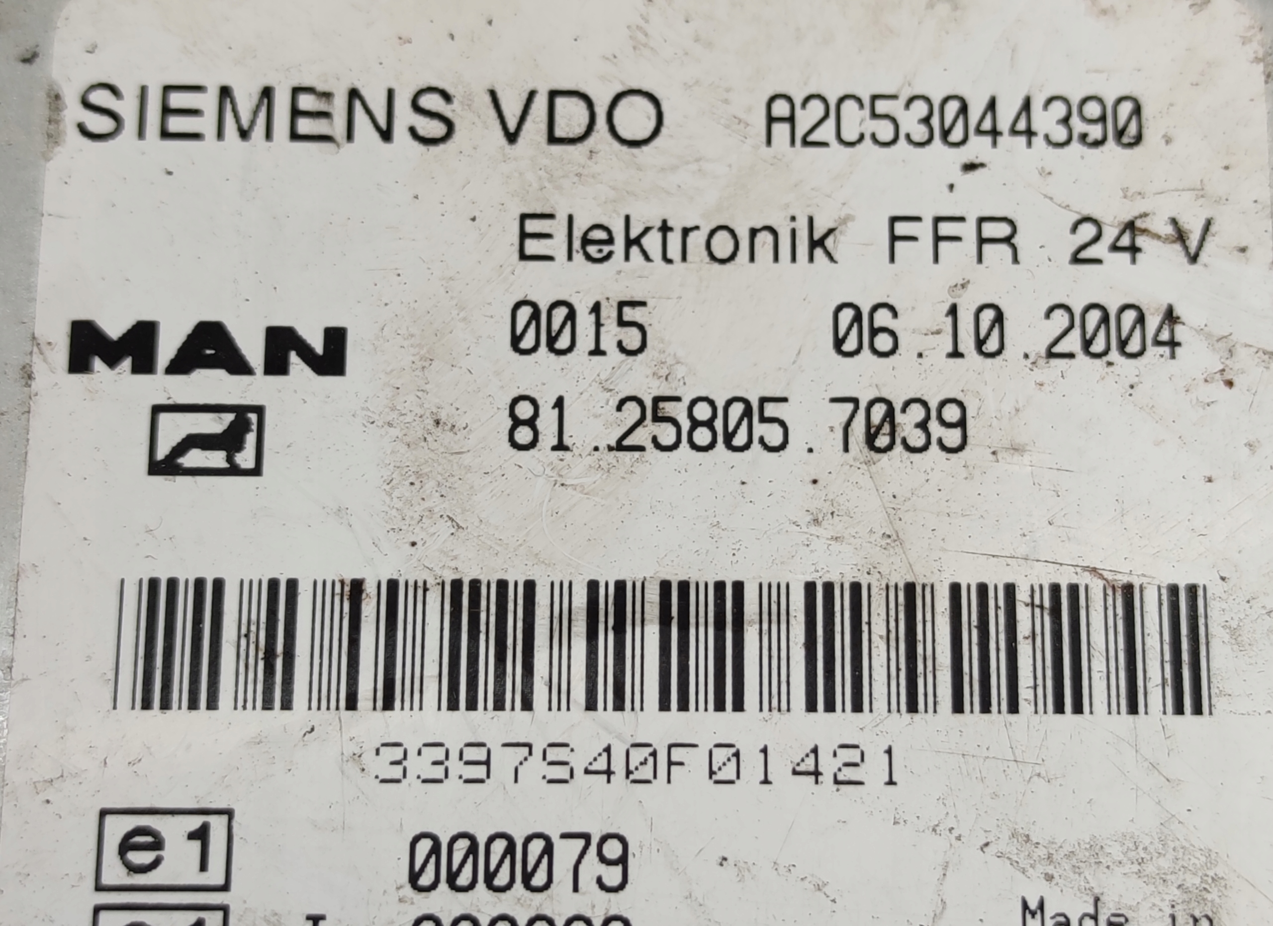 MAN control unit ELEKTRONIK FRR 81258057039