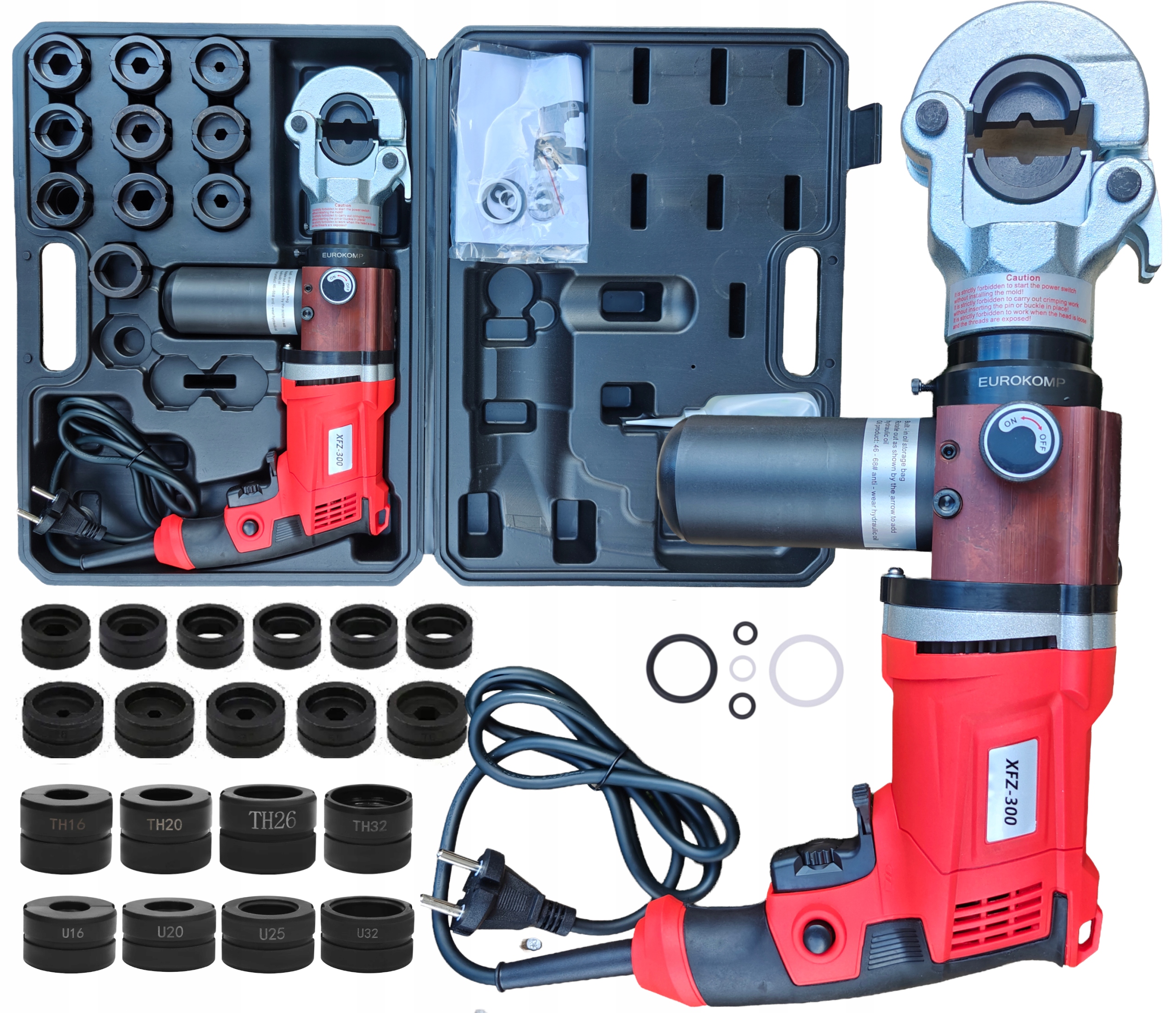 ZACISKARKA hydrauliczna elektryczna 7,5T KABLI ELEKT. RUR TH + U 19 MATRYC