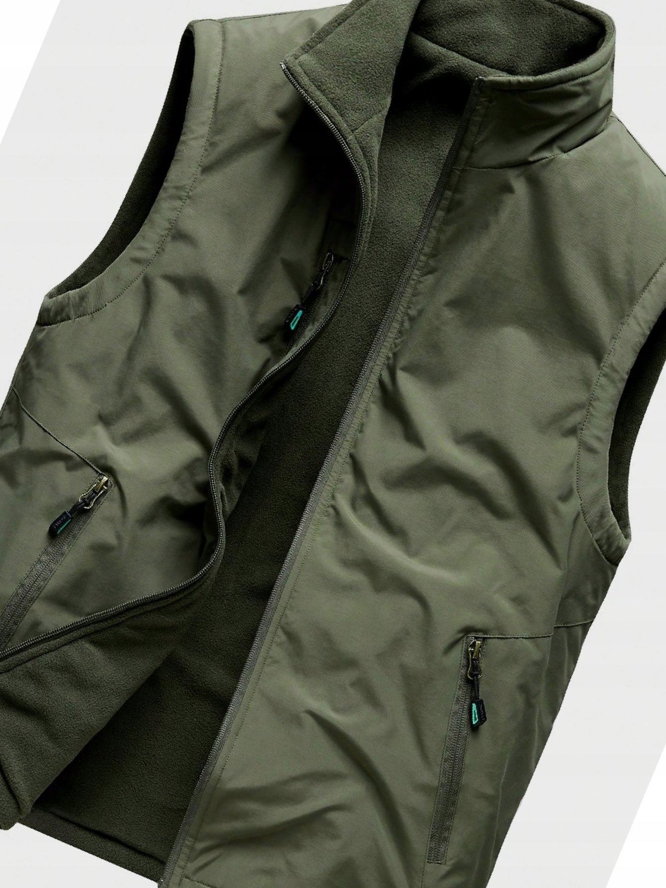 Pánská outdoorová vesta Oboustranná zelená fleecová L