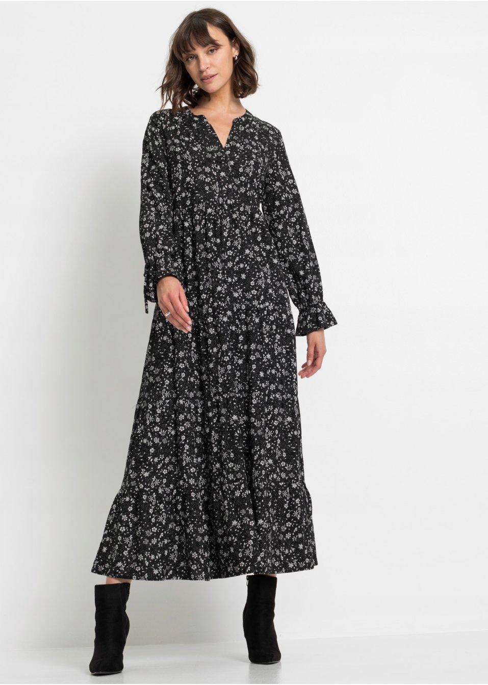 46 SUKIENKA MIDI Rękaw długi rękaw