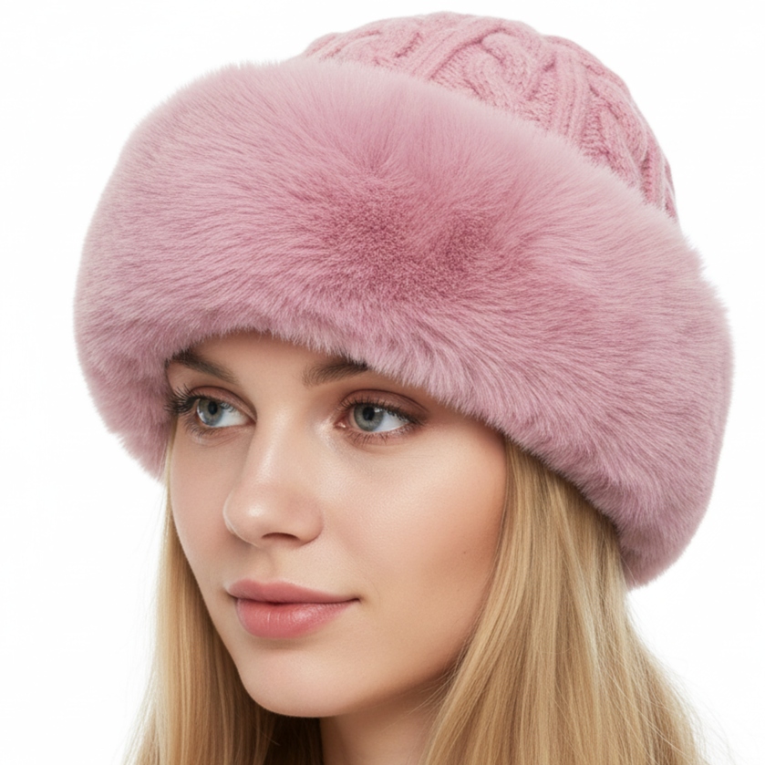 CZAPKA DAMSKA ZIMOWA STYLOWA MODNA ELEGANCKA CIEPŁA SZTUCZNE FUTERKO KOLORY Rodzaj inny