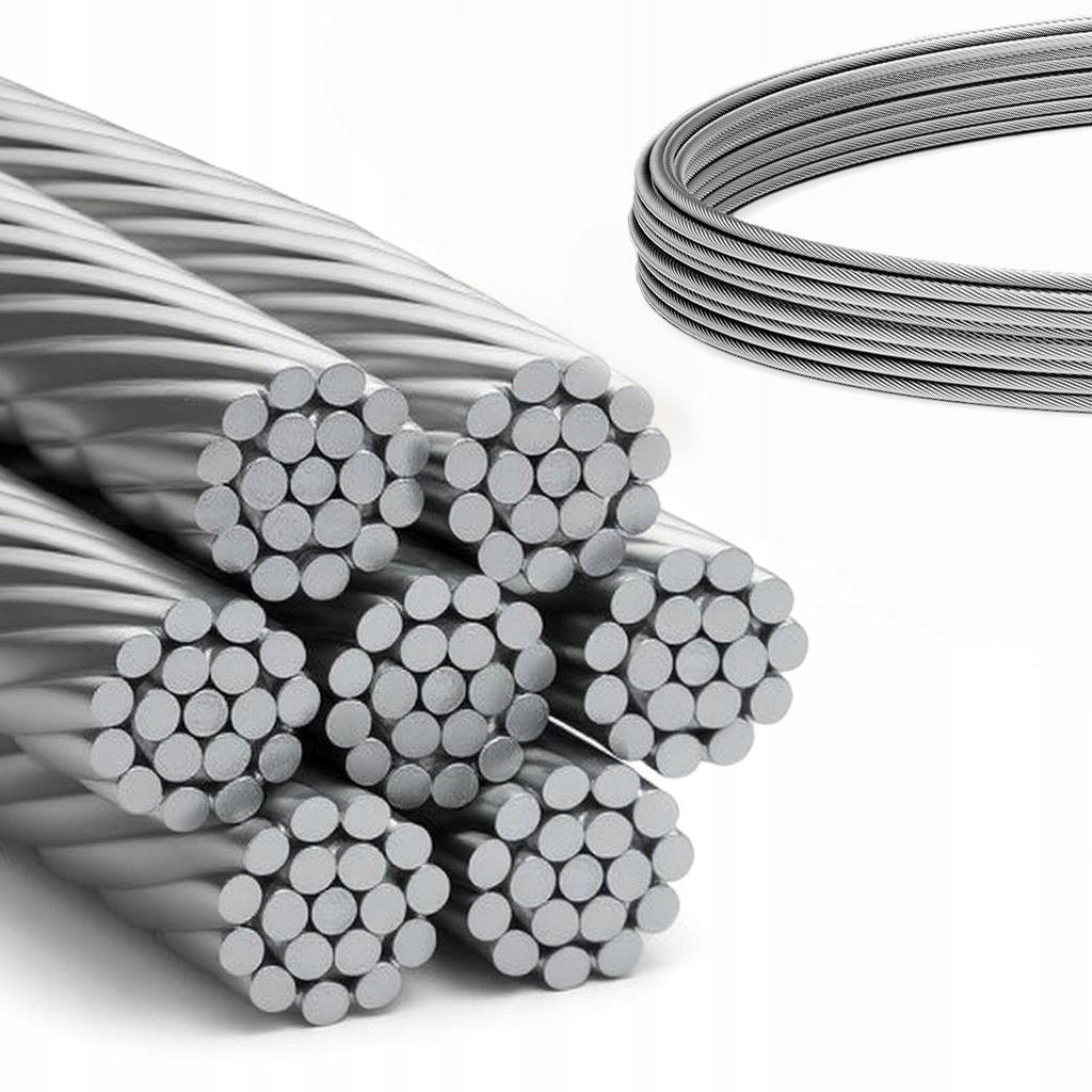 Lina Linka Stalowa Nierdzewna Inox Kwasoodporna 4mm 7x19 Kwasówka A4 25m