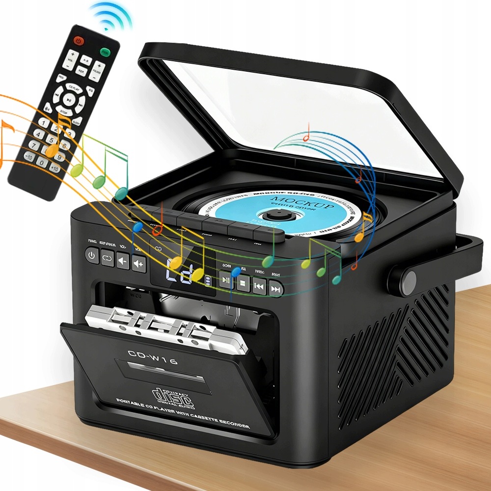 CD Přehrávač Přenosná Bluetooth Kazeta Fm Rádio Discman MP3 Aux Reproduktory