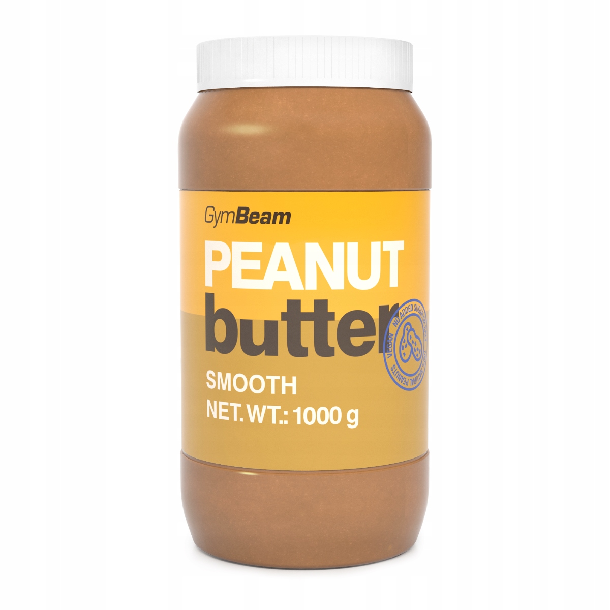 Levně Arašídové Máslo 100% Peanut Butter Bez Cukru Soli Hladké GymBeam 900 g