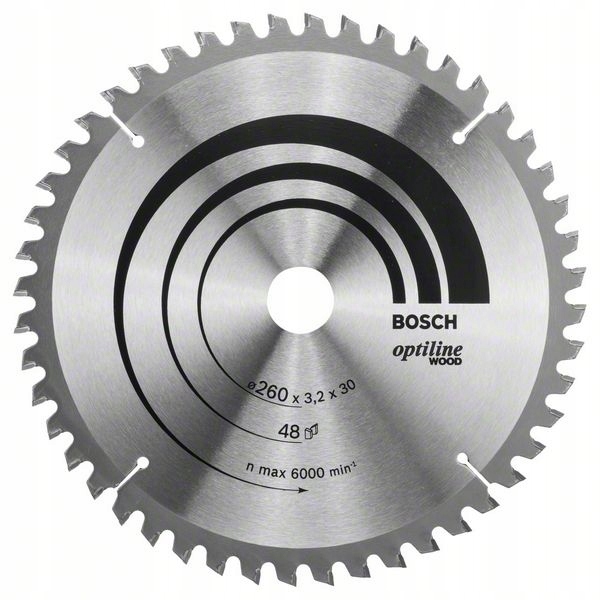 Bosch Pilový kotouč Optiline Wood 260 mm, 48 zubů