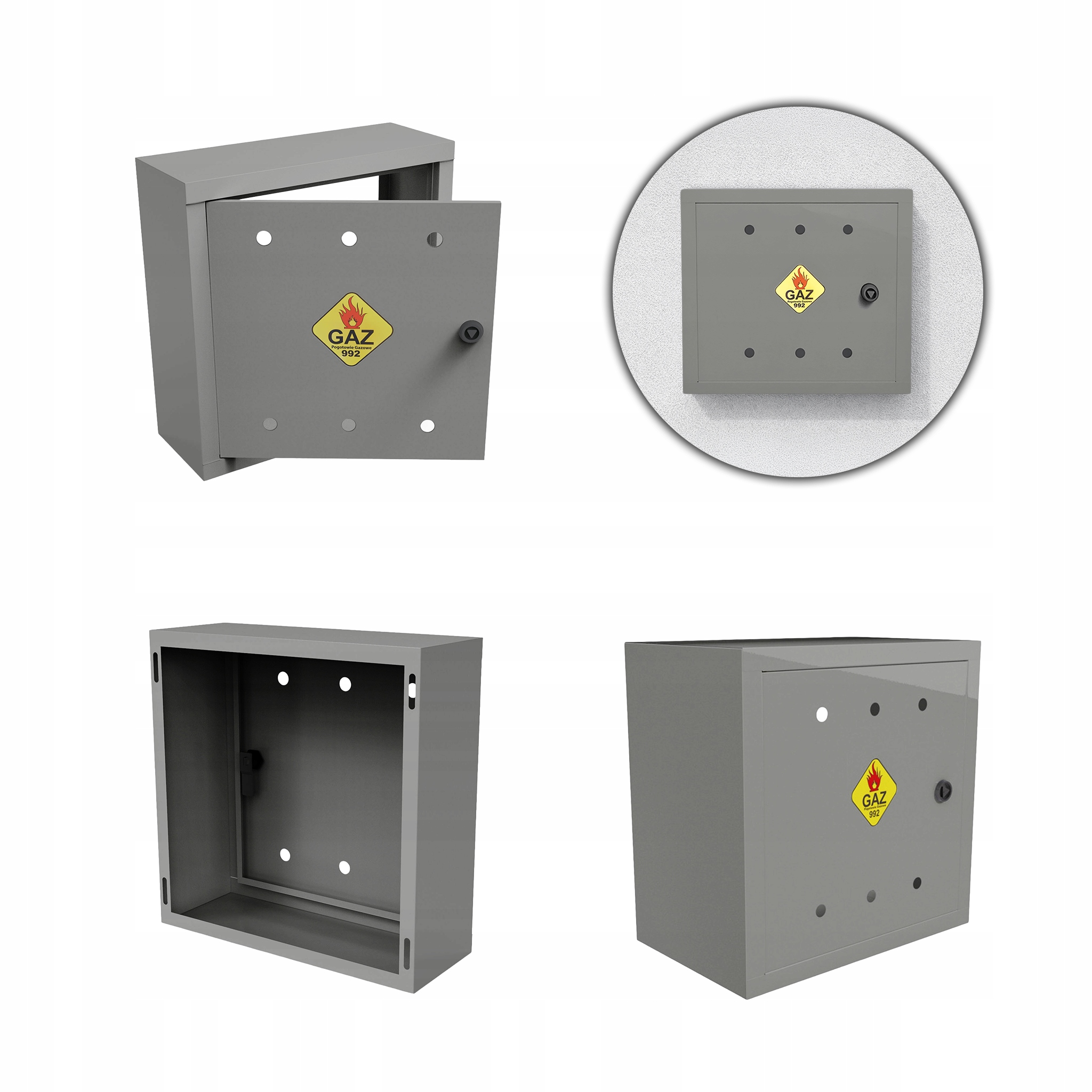 Plynová Skříňka 40x40x25 Popel Šedá Skříňka Na Plynový Ventil Ocelová