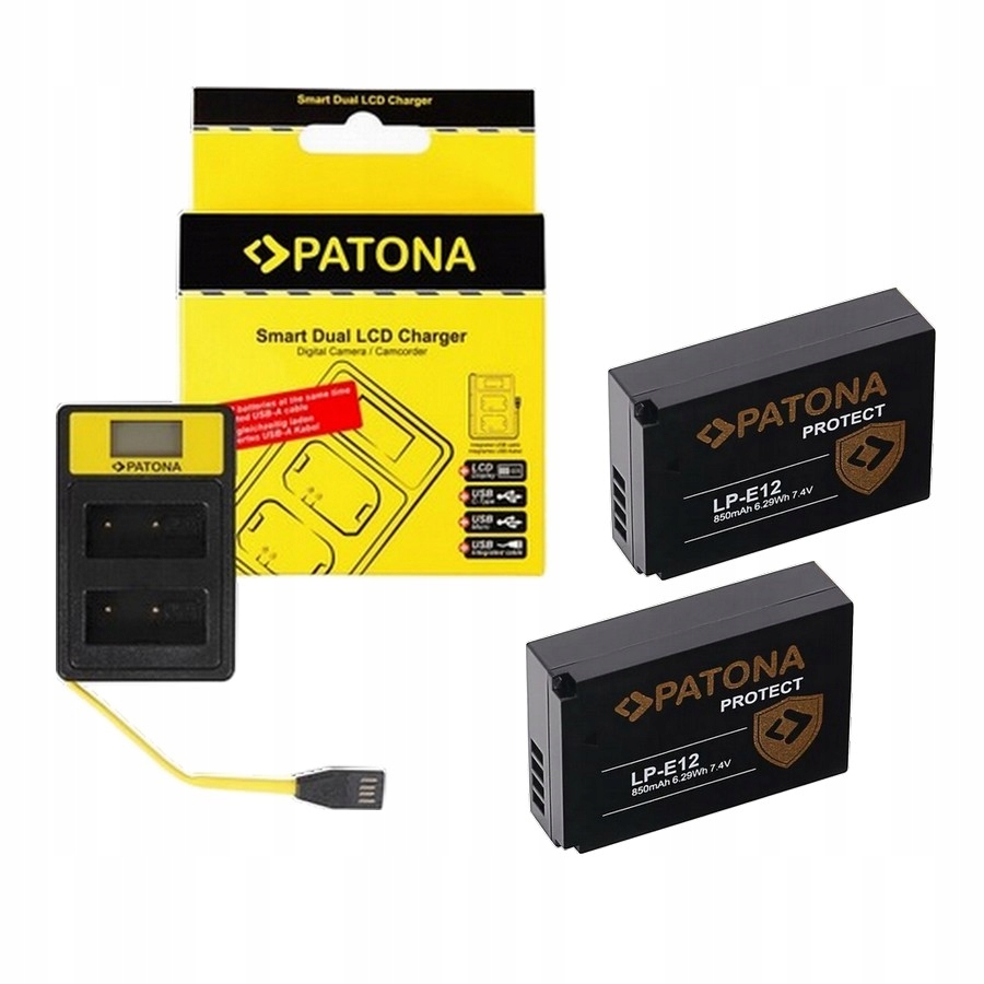 Patona Duální LCD Nabíječka LP-E12 2x Akumulátor