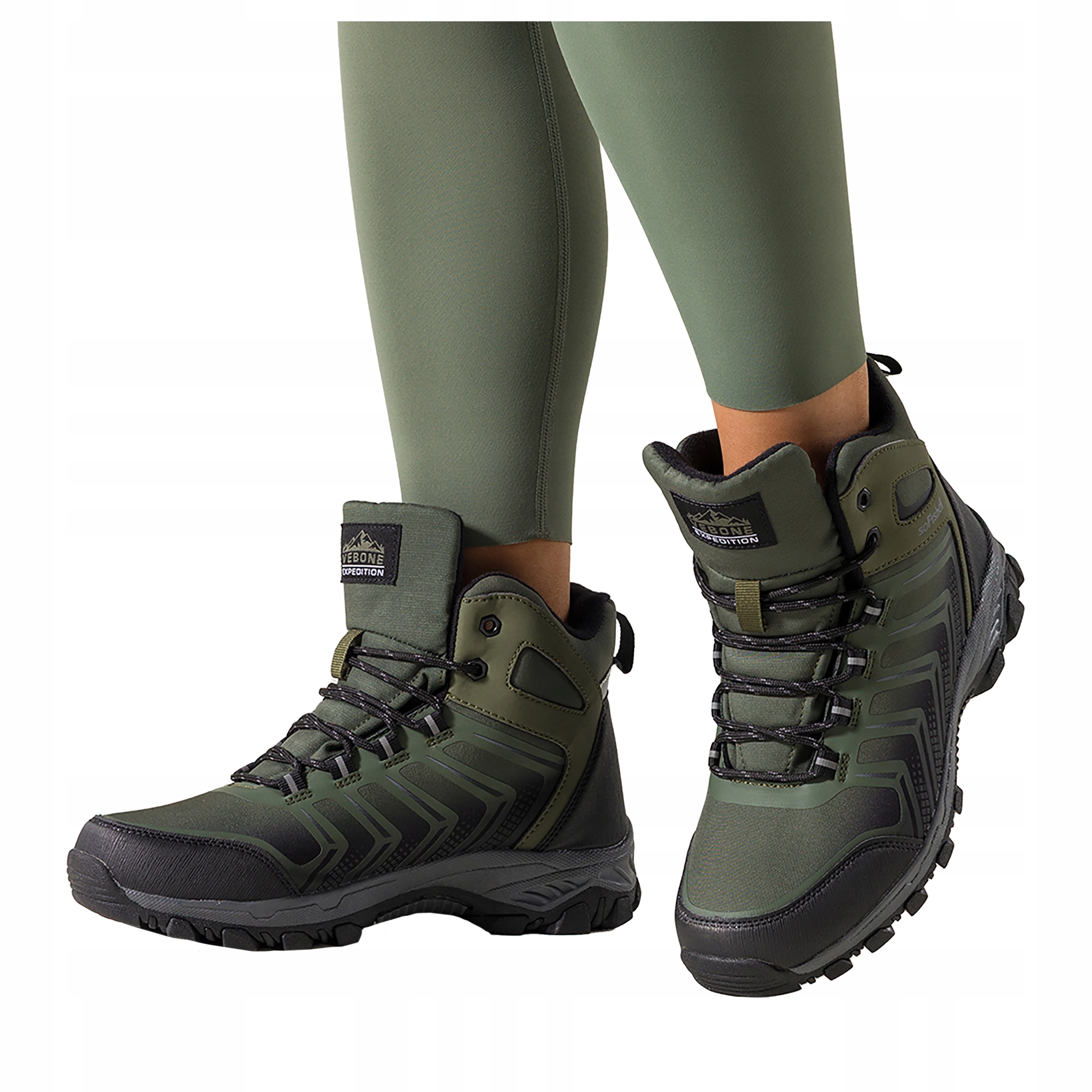 Dámské Trekingové Boty Zelené Sportovní Pohodlné Softshell Šněrovací vel. 39