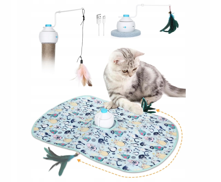 Levně Hračka pro kočky s automatickým otáčením o 360 stupňů