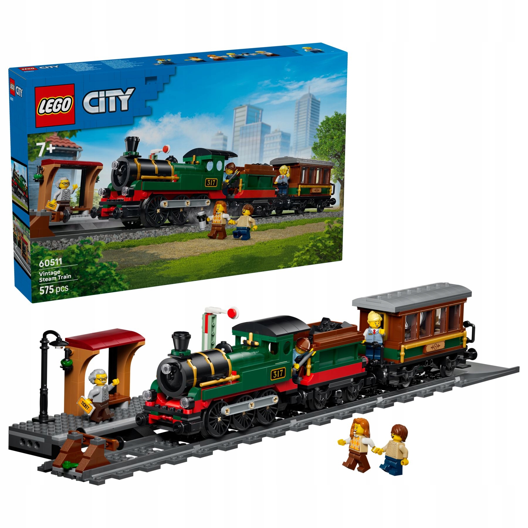 60511 Lego City Retro vlak s parní lokomotivou
