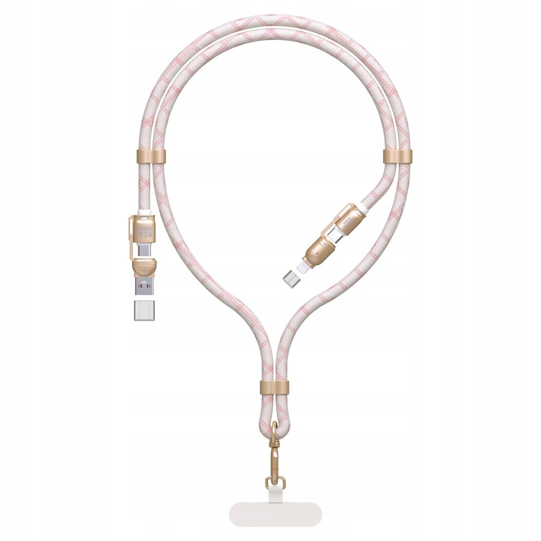 Kabel 4w1 smycz Dudao L20MAX Usb-a Usb-c Lightning Pd Qc 65W 1.5m r
