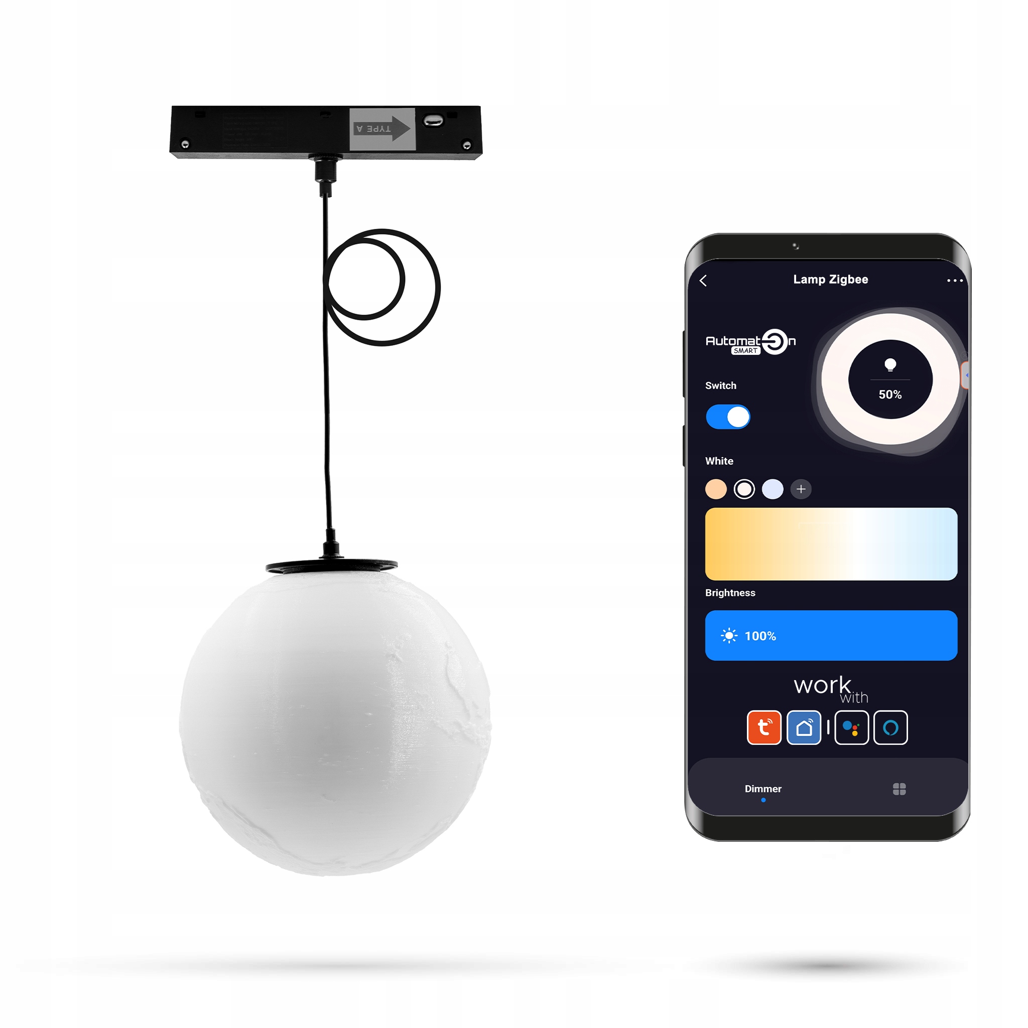 Lampa Zem Zigbee pre magnetické lišty Smart Track 48VDC