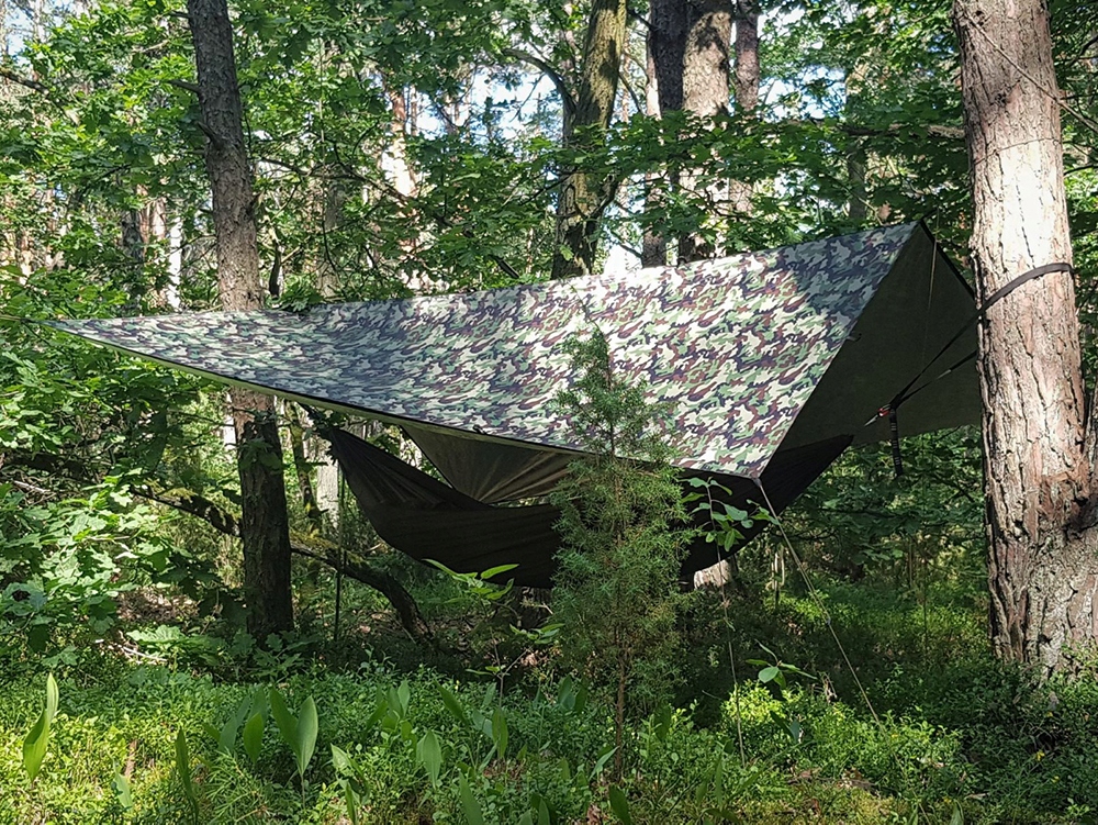 3x3 m-Termoizolacyjna płachta, Tarp BUSHMEN CAMO Wodoodporność 3000 mm