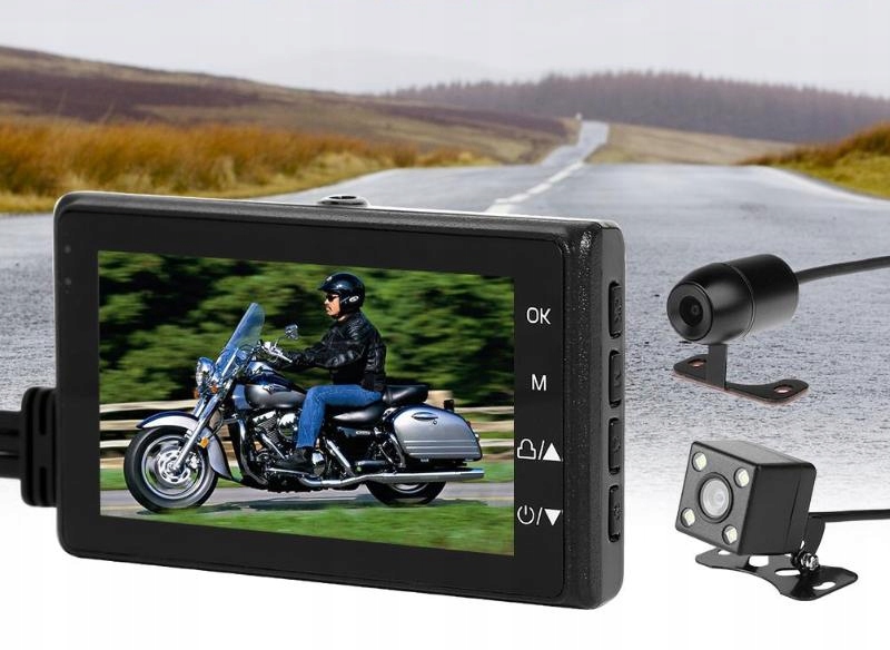 WIDEO REJESTRATOR MOTOCYKLOWY 2x KAMERA FULL HD Marka inna