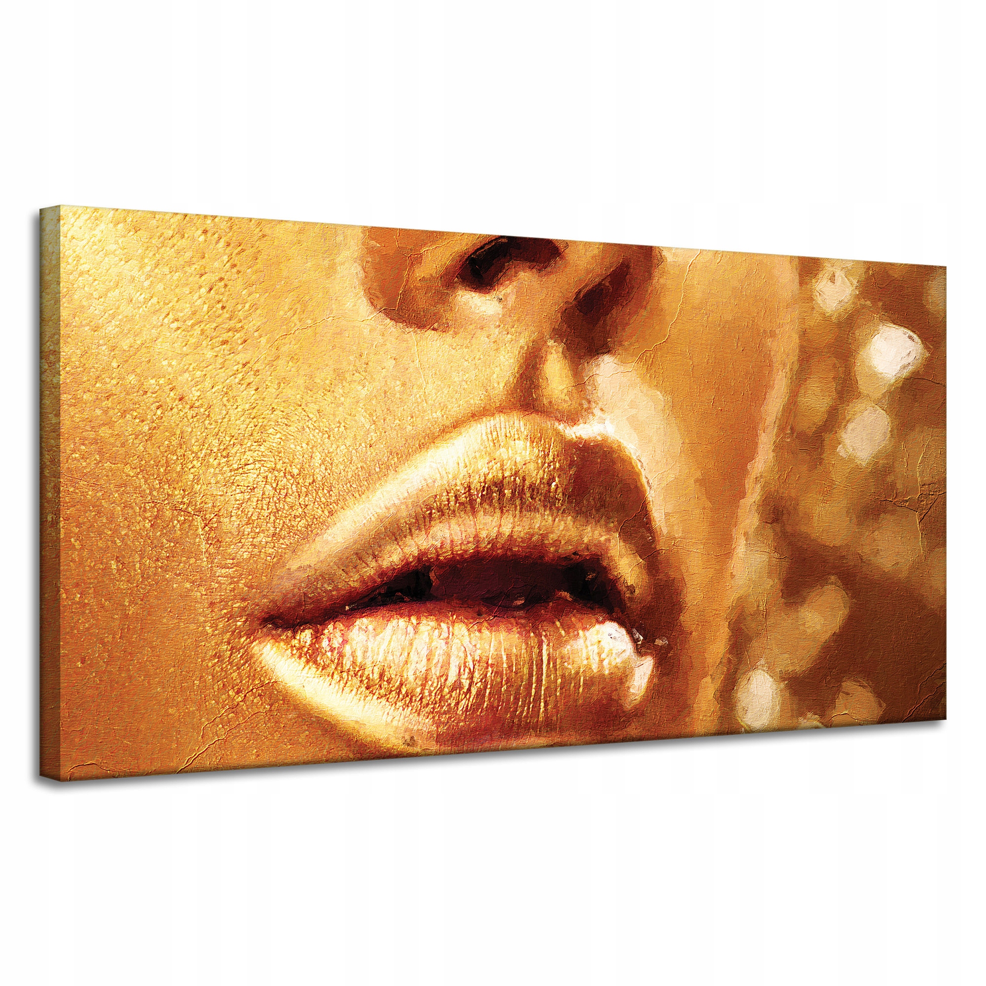 Obraz na plátně Zlatá tvář a ústa Umění Styl 120x60 cm
