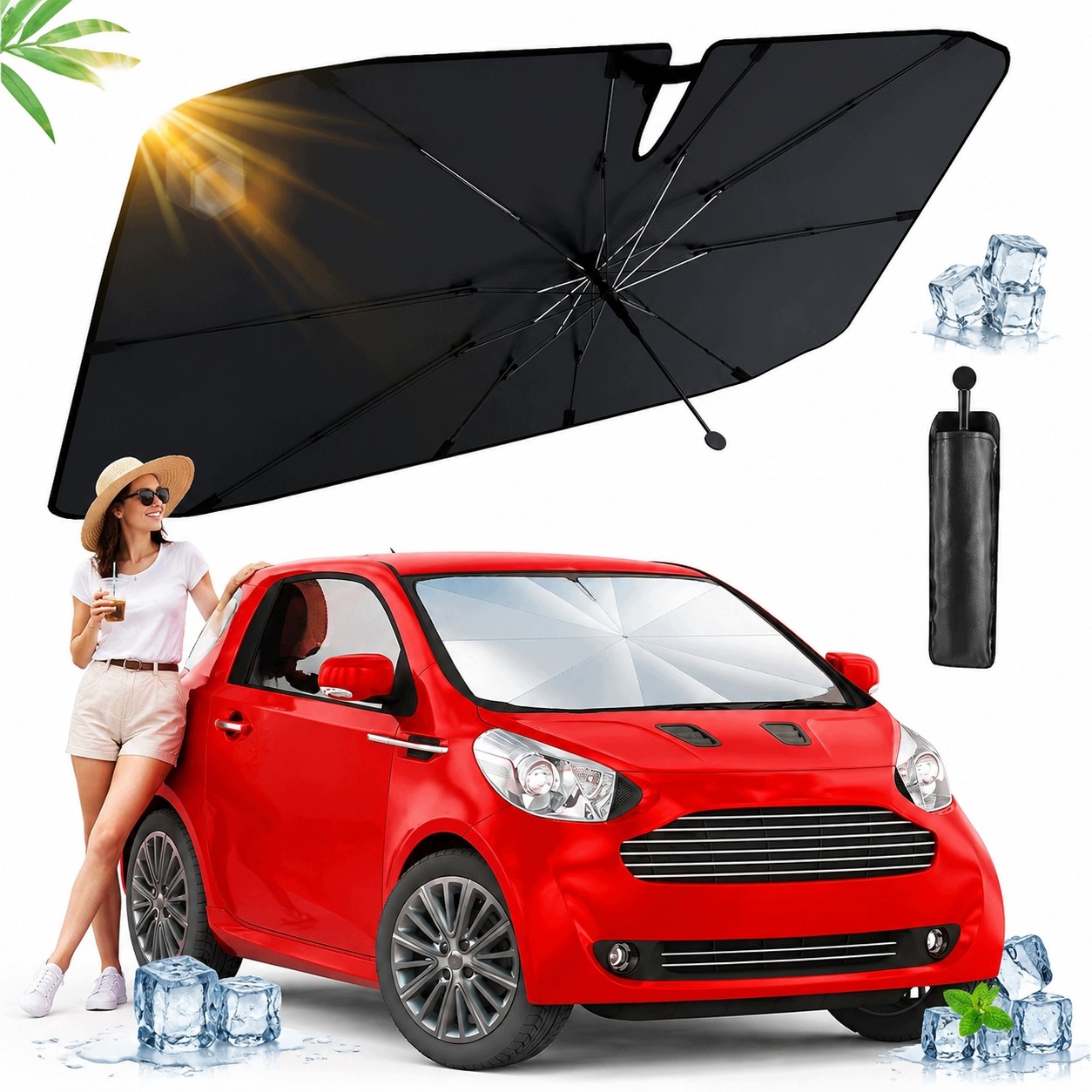 Parasol Osłona Przeciwsłoneczna Anty-uv Do Samochodu Auta Na Szybę 135X73CM