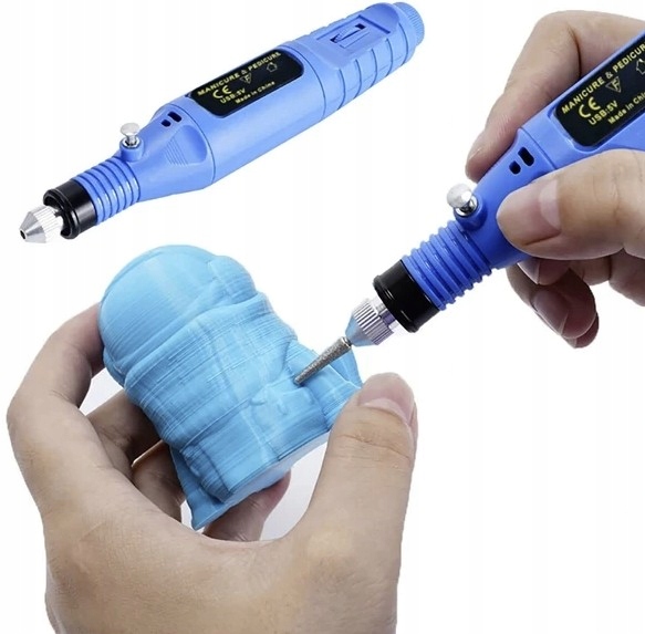 Mini szlifierka Usb zestaw frezów i ściernic 5V-9V -niebieska