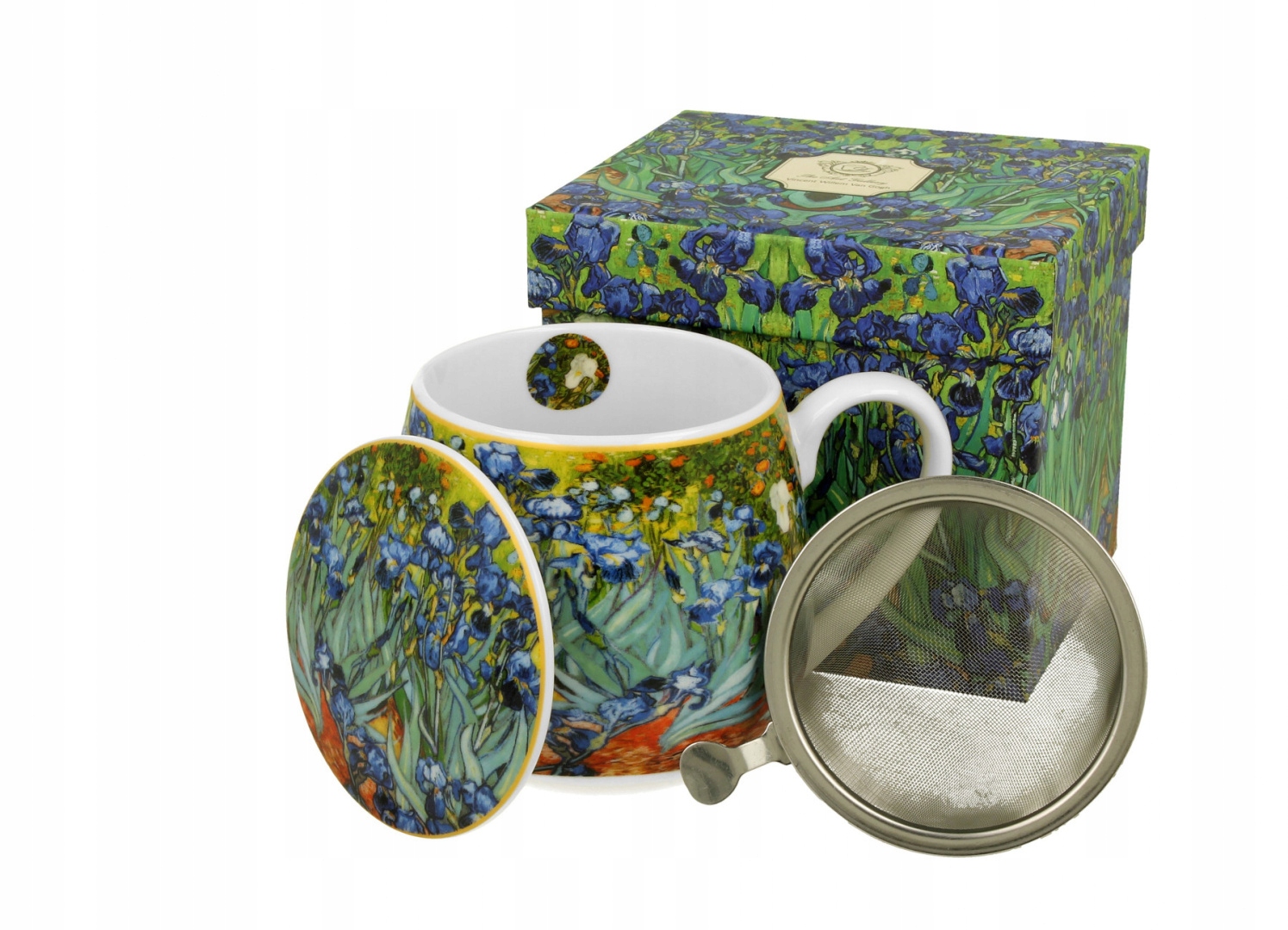 

Komplet kubek baryłka sitko Irysy Gogh