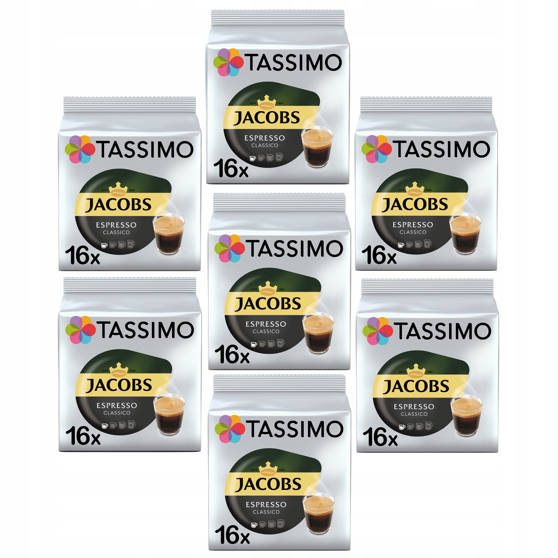 Kapsułki Tassimo Espresso Classico 7x 16 szt, 6+1 Gratis! [112 kaw]
