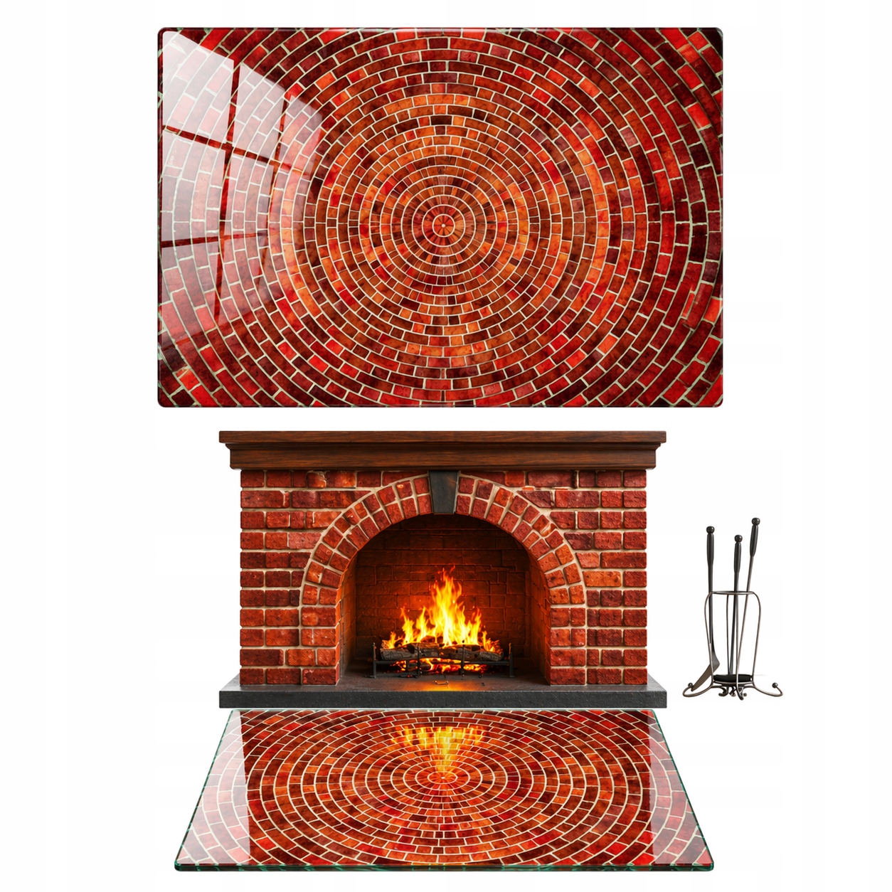 Sklo Pod Krb Tvrzené Sklo Podstavec Rozměr 65x60 cm s Grafikou Cihla