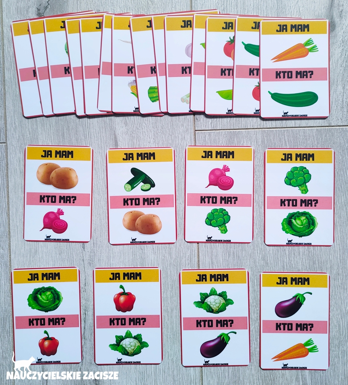 JA MAM, KTO MA? WARZYWA Gra karciana dla dzieci Wydawnictwo Nauczycielskie zacisze