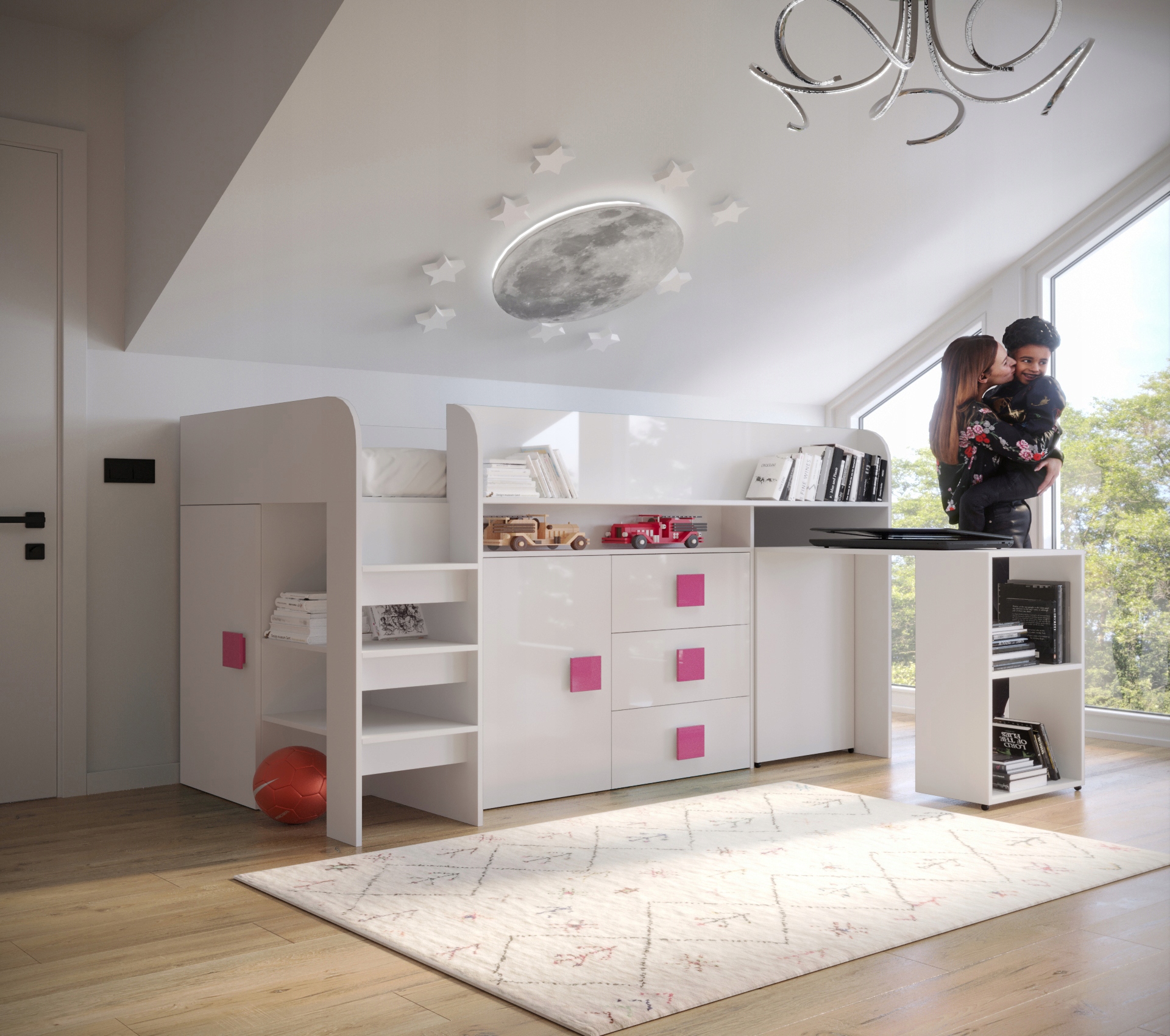 Łóżko piętrowe antresola TOLEDO 1 z biurkiem Bohater Inny