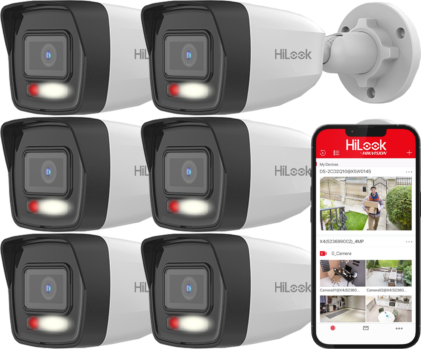 Kamery v súprave Ip 4Mpx Hikvision HiLook IPCAM-B4-30DL Hybrid Light PoE